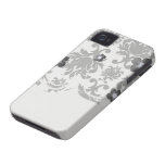 ornate formal black white damask iphone 4 cases