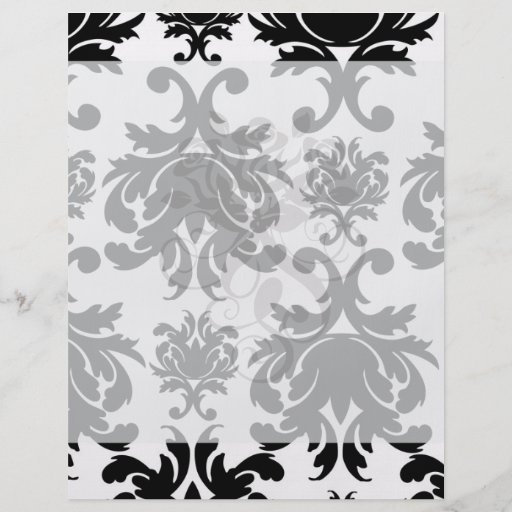 ornate formal black white damask flyer design