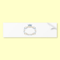 Ornate  Frame Medallion with Crown bumper stickers