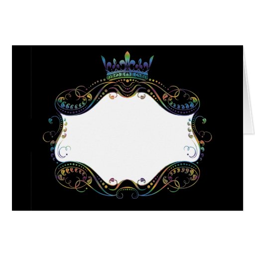 Ornate  Frame Medallion with Crown Greeting Card