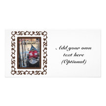 Ornate Framed Gondola in Venezia Photo Card