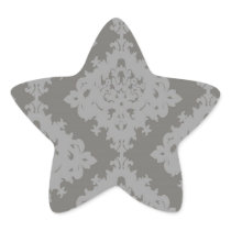 ornate grey diamond damask design stickers