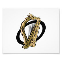 Ornate harp graphic black ring.png photo print