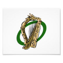 Ornate harp graphic green ring.png photographic print