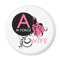 Ornate Initial - Air Force Wife Fridge Magnets