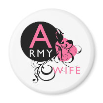Ornate Initial - Army Wife Refrigerator Magnets