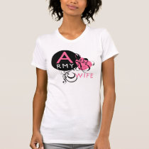 Ornate Initial - Army Wife t-shirts