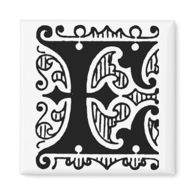 Ornate Monogram 'E' - Magnet by dchaddad
