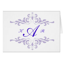 Ornate Monogram Letter A Custom Notecard
