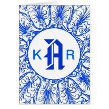 Ornate Monogram Letter A Custom Notecard