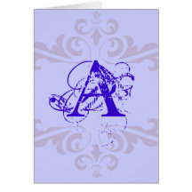 Ornate Monogram Letter A Custom Notecard