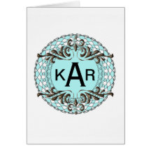 Ornate Monogram Letter A Custom Notecard