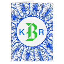 Ornate Monogram Letter B Custom Notecard