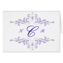 Ornate Monogram Letter C Custom Notecard