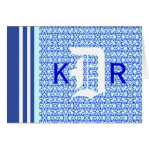 Ornate Monogram Letter D Custom Notecard