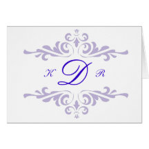 Ornate Monogram Letter D Custom Notecard