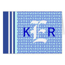 Ornate Monogram Letter E Custom Notecard