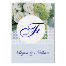 Ornate Monogram Letter F Custom Notecard
