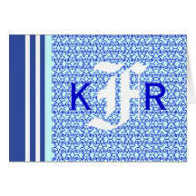 Ornate Monogram Letter F Custom Notecard