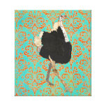 Ornate Ostrich Damask Canvas Art Gallery Wrapped Canvas