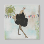 Ornate Ostrich Sunshine Magnet magnets