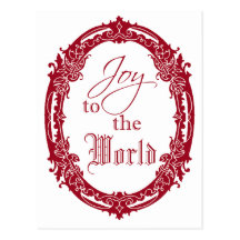 Ornate Oval Joy to the World Post Card