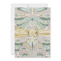 ornate pastel art nouveau pattern art invites