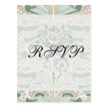 ornate pastel art nouveau pattern art post cards