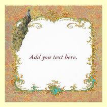 Ornate Peacock n Paisley Art Design invitations