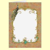 Ornate Peacock n Paisley Art Design cards