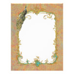 Ornate Peacock n Paisley Art Design Customized Letterhead