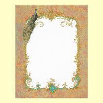 Ornate Peacock n Paisley Art Design letterhead