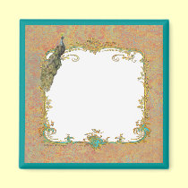 Ornate Peacock n Paisley Art Design magnets