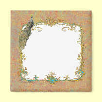 Ornate Peacock n Paisley Art Design magnets