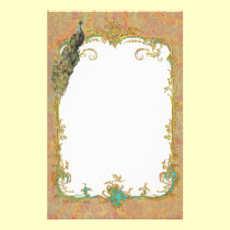 Ornate Peacock n Paisley Art Design stationery