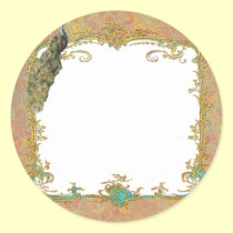 Ornate Peacock n Paisley Art Design stickers