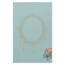 Ornate Pink Roses Butterfly Card Stationery