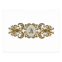 Ornate scroll Monogram A Postcard