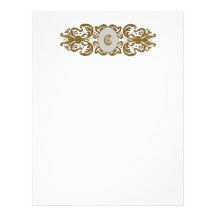 Ornate Scroll Monogram Letter C Personalized Letterhead