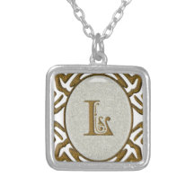 Ornate Scroll Monogram Letter L Personalized Necklace