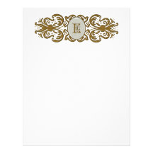 Ornate Scrolled Monogram Letter Personalized Letterhead
