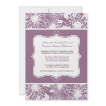 Ornate Sunflowers Wedding Invitation (lavender)