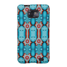 Ornate Turquoise Red Fractal Abstract Galaxy SII Cover