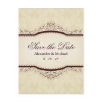 Ornate Vintage Save the Date Postcards