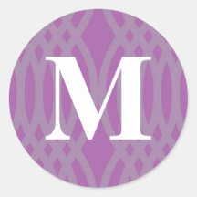 Ornate Woven Monogram - Letter M Round Stickers