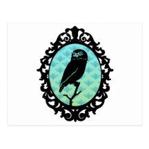 Ornated Framed Owl Post Cards