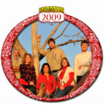 Ornement 2009 de Noël de photo de famille Photo En Relief