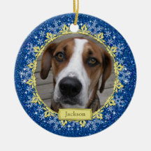 Ornement commémoratif de Noël de photo de chien