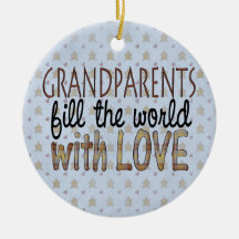 Ornement d'amour de grands-parents de Noël de pays