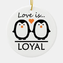 Ornement d'amour de pingouin, personnaliser